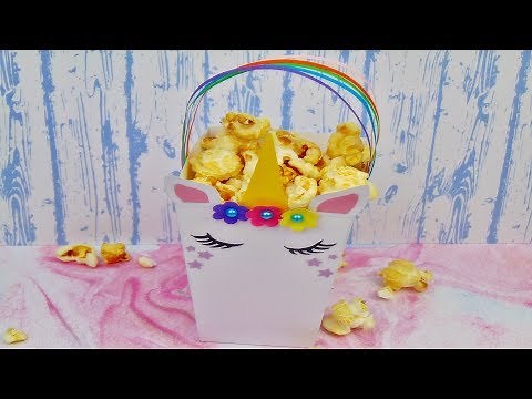Basteln: Popcorn Box Einhorn ganz einfach selber machen / DIY / Unicorn Popcorn Box