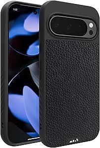 Mous for Google Pixel 9 Pro XL Case MagSafe Compatible - Limitless 5.0 - Black Leather - Protective Pixel 9 Pro XL - Shockproof Phone Cover