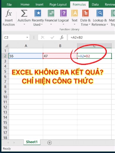 Excel chỉ hiện công thức thay vì kết quả? Chỉ mất vài giây để sửa. #excel #office #tinhocvanphong #thuthuatmaytinh #ithotronhanh