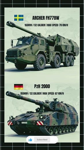 Archer FH77BW vs PzH 2000 ⚡ Modern 155mm Self-Propelled Howitzer Comparison