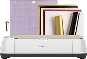 Cricut Maker, Champagne, Value Bundle