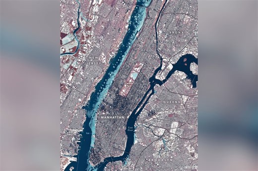 NASA image shows ice surrounding New York City