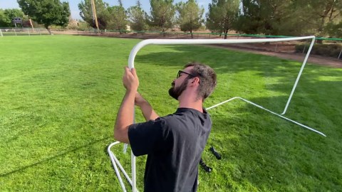 ZenSports 12FT x 6FT Portable Soccer Goal Net Adult Kids Outdoor Soccer Training Steel Frame - Walmart.com