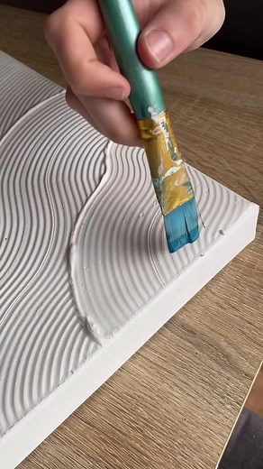Paint this stunning ombre with me 🤍🤍 #texturedart #interiordesign #ombrepaint #waves #minimalist
