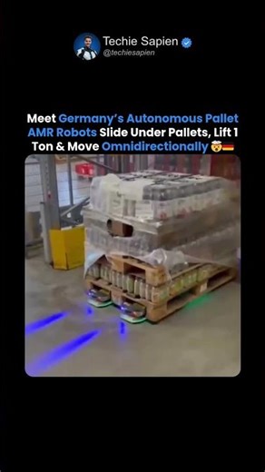 Germany’s Pallet AMR Robots That Can Lift 1 Ton & Move Omnidirectionally 🤖🇩🇪📦