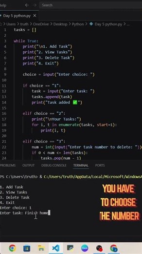 DAY 5....I BUILT A TO DO APP USING PYTHON #coding #python
