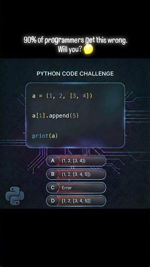 comment the answer 🤔.. #shortfeed #python #codermind #quiz #mcq