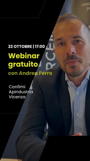 Webinar gratuito | Prevenzione del rischio sismico e continuità aziendale La #prevenzione non è un optional: è il punto di partenza per garantire sicurezza e sostenibilità alle aziende. In Italia, Paese ad alto rischio sismico, ignorare questo aspetto significa esporre persone, beni e attività a gravi conseguenze. Mercoledì 22 ottobre ore 17.00 Unisciti al webinar con l’Ing. Andrea Ferro: scopriremo insieme come affrontare il rischio sismico e proteggere la continuità aziendale. Temi principali: