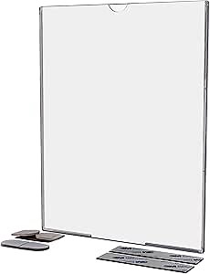 2 Pack Sign Holder for 8.5" x 11" Room Signage and Temporary Notices in Offices and Corporate Spaces Clear Acrylic Literature Sleeve with Magnets and Hook and Loop Squares by Marketing Holders