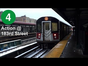 NYC Subway: IRT R142 & R142A (4) Train Action @ 183rd Street (HD 60FPS)