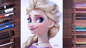 312K views · 19K reactions | Colored pencils drawing of 'Elsa', from the Disney movie 'Frozen'. - Colored pencil : Prismacolor, Derwent Lightfast, Caran d'Ache Luminance 6901 - Paper : Fabriano Artistico ○ Youtube - https://www.youtube.com/c/drawholic_com ○ Instagram - https://www.instagram.com/drawholic.page #Elsa #Frozen #SnowQueen | 드로우홀릭 drawholic | Facebook