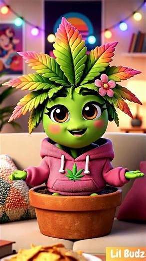 Animated Cannabis Plant Living the Dream #funny #memes