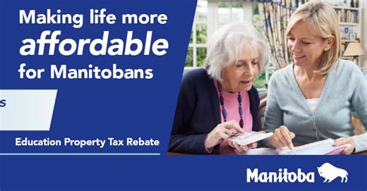 Manitoba property owners will receive an Education Property Tax Rebate cheque in the month their property taxes are due. Go online to see a schedule of municipal tax due dates. | Manitoba Government