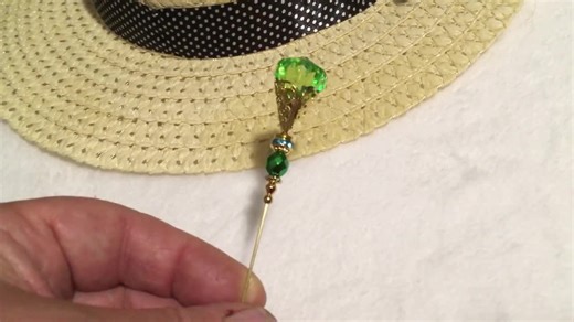 LIGHT GREEN HATPIN With Fashion Crystal in Gold Finish Setting - 8 Inch Hat Pin - Etsy