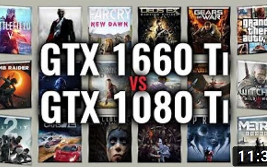 GTX 1660 Ti vs GTX 1080 Ti Benchmarks 游戏对比