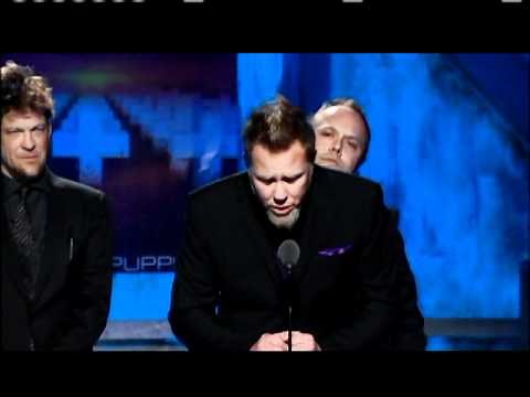Metallica accepts award Rock and Roll Hall of Fame Inductions 2009