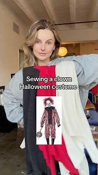 Sewing a clown Halloween costume