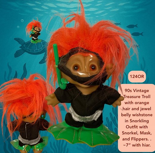 Vintage Treasure Troll Doll With Gem Belly Wishstone , 90s Kid Toy | 1 - Etsy