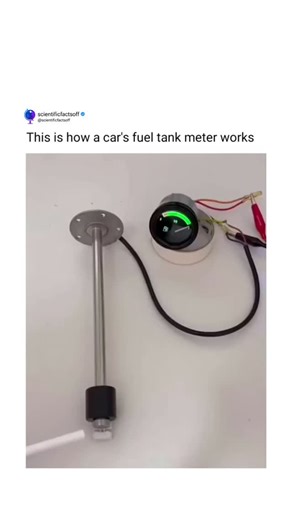 scientific facts | A car's fuel tank meter, or fuel gauge, works by using a sensor, typically a float-based system, to detect the fuel level in the tank. This... | Instagram