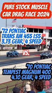 ‘72 Pontiac Trans Am 455 LS5 vs. ‘70 Pontiac Tenpest Magnum 400 Pure Stock Muscle Car Drag Race 2024 PSMCDR | Ian Ashton