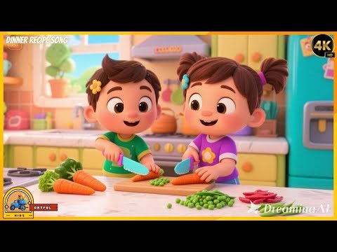 🍲 Dinner Recipe Song for Kids | Fun Cooking & Eating Time 🎶👩‍🍳👨‍🍳