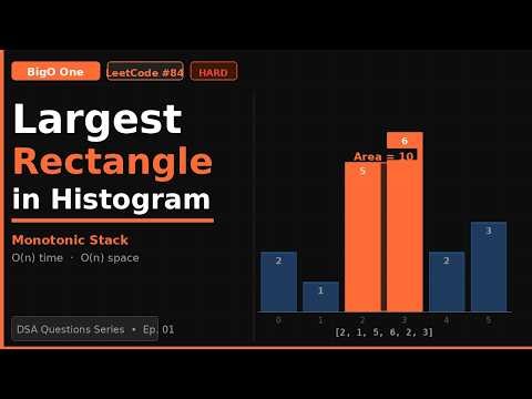 Largest Rectangle in Histogram - Monotonic Stack Explained | LeetCode 84