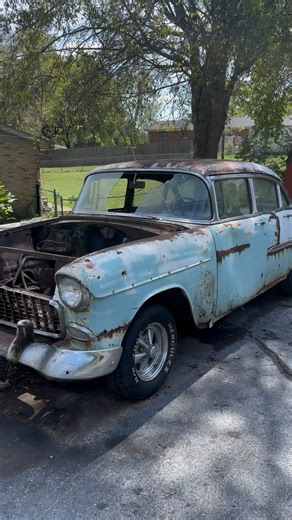 The Joel Riley Factor on Instagram: "1955 Chevy Bel Air Restoration!! #willitrun #restoration #belair #projectcar #barnfind #trifivechevy #inline6 #55chevy"