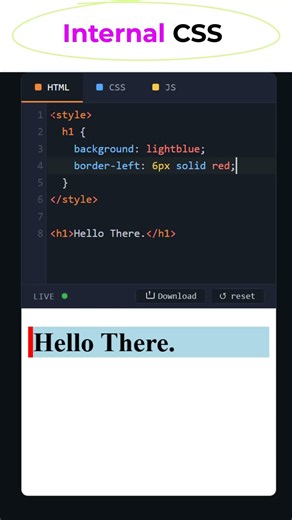 CSS Internal Style Tutorial #coding #website #htmltutorial