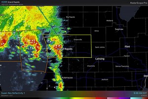 10:30AM Update: A wet start to the morning for much of the area! Strong to severe thunderstorms continue to move near and north of the I-96 corridor. Large hail and damaging wind gusts are the primary concern with these storms. A brief lull expected near mid-day, then more storms this evening and overnight. Stay weather aware while you’re out and about today! | US National Weather Service Grand Rapids Michigan