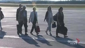 Kathleen Wynne is seen in exclusive Global News video arriving in Sudbury Tuesday evening. She is set to testify on Wednesday at the trial for two Ontario Liberals who are facing Election Act bribery charges. READ MORE: http://globalnews.ca/news/3738292/kathleen-wynne-to-testify-sudbury-byelection-scandal-trial/ | Global Toronto
