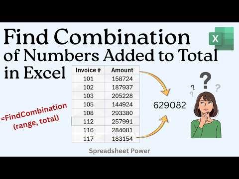 How to Find Combination of Numbers Added to a Total in Excel