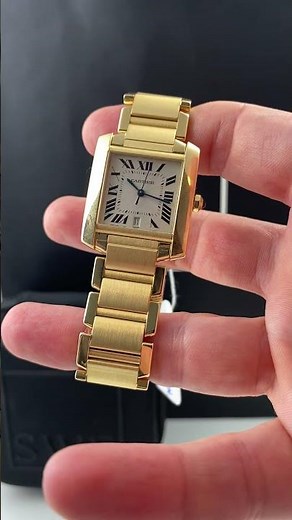 Cartier Tank Francaise Large Yellow Gold Silver Dial Mens Watch W50001R2 | SwissWatchExpo