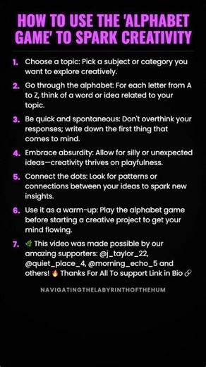 How to Use the 'Alphabet Game' to Spark Creativity #ad (Verify Info)