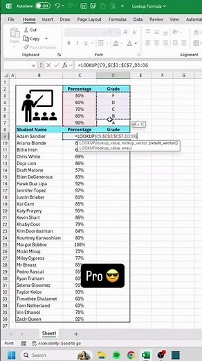 Excel LOOKUP Trick 🔍 | Grade Calculation Made Easy 🔥