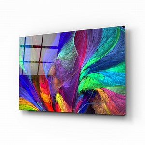 Vibrant Abstract Glass Wall Art - Colorful Fractal Design for Modern Interiors, Psychedelic Home Decor, Bold & Eye-catching Artwork - Etsy