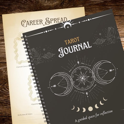 Editable Tarot Journal Canva Template | Printable Tarot Planner | Moon Phases Tarot Journal | Digital Tarot Workbook PDF - Etsy