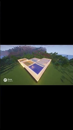 AIが作ったMinecraft建築「学校」-Minecraft-style time lapse - school
