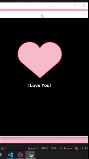 Heart Drawing with python turtle graphics #python #pograming #pyhton #coding #prank #pythonprank