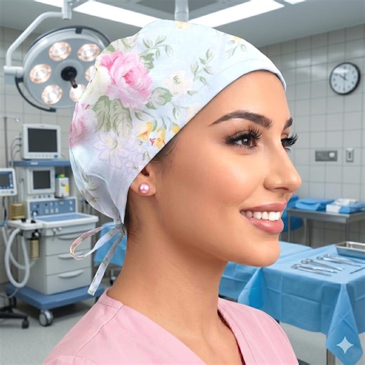 Surgical Satin Lined Scrub Cap: Buttons Option, Pastel Floral Cotton Doctor/nurse Scrub Hat for Women, Protect Hair With Full Satin Lining - Etsy