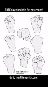 Mark Liam Smith on Instagram: "Free downloadable fist reference. Print it, copy it, trace it, study it. Use it to get better at drawing fists! 👊 Go to markliamsmith.com > prints & free downloads > fist reference."
