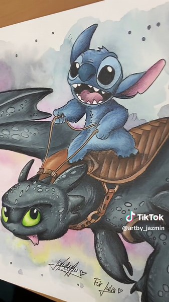 Toothless and Stitch Drawing for Bestie | Disney Fan Art