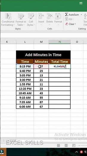 how to add minutes in time in excel #spreadsheetmagic