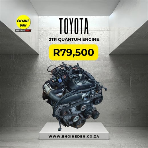 5.5K views · 14 reactions | Toyota 2TR Quantum Engine – R79,500 The 2TR engine is known for its durability, load-carrying strength, and all-round efficiency—ideal for your Quantum rebuild or commercial upgrade.  Enquire or get directions: https://linktr.ee/engineden (Offers valid while stocks last. E&OE. T&Cs apply.) #Toyota2TR #QuantumEngine #EngineDen #WorkhorsePower #ReliableEngines | EngineDen | Facebook