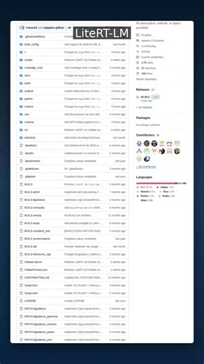 2.7K+ Stars • AI Edge | LiteRT-LM — Google's High-Performance Inference Framework #shorts
