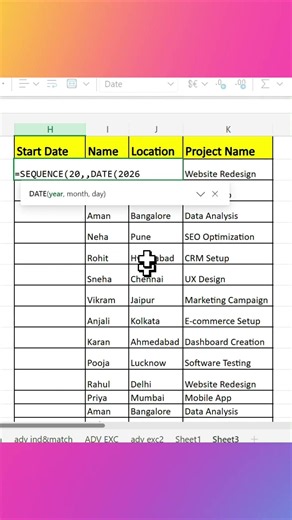Auto type date in excel 🔥#youtubeshorts #shorts