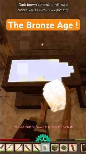 Casting a Bronze Anvil in Vintage Story (#gaming #shorts)