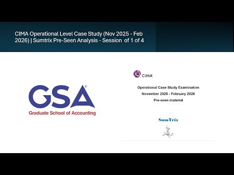CIMA Operational Level Case Study Nov 2025 - Feb 2026 Sumtrix Pre Seen Analysis Session of 1 of 4