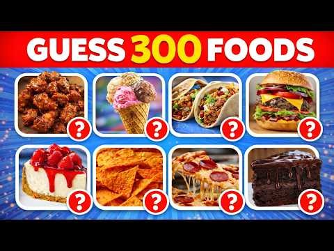 Guess the Food in 3 Seconds 🍕 | 300 Popular Foods Trivia Quiz | Guess the Food Challenge