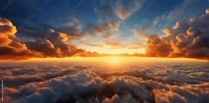 landscape Amazing light of nature cloudscape sky and Clouds moving away rolling colorful dark sunset clouds Footage. Motion Graphics