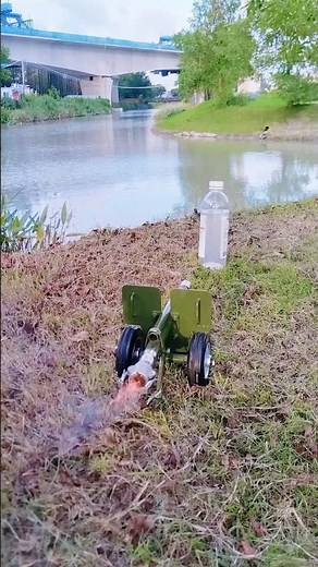 How to operate a mini cannon firecracker shooting? #shots #army #military